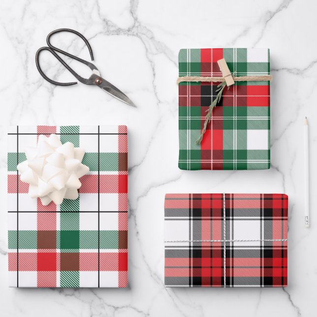 Modernes Bauernhaus Charm Klassisches Weihnachtsfe Geschenkpapier Set (Vorderseite)