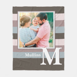 Modernes Bauernhaus Familienname Foto Monogramm Fleecedecke