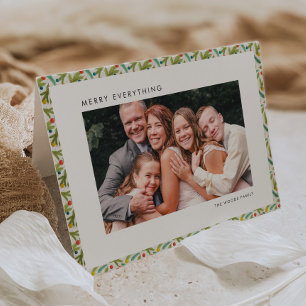 Modernes Bauernhaus Festliches Weihnachtsmuster Fo Feiertagskarte