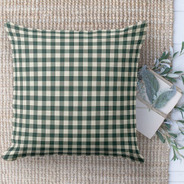 Modernes Bauernhaus Green & White Gingham Couch Kissen