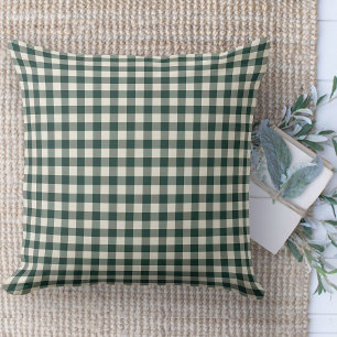 Modernes Bauernhaus Green & White Gingham Couch Kissen