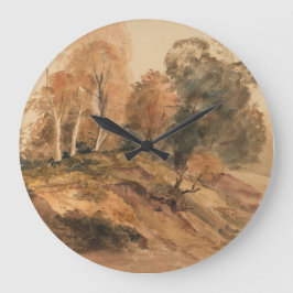 Modernes Bauernhaus Herbst Herbstlandschaft Malere Große Wanduhr