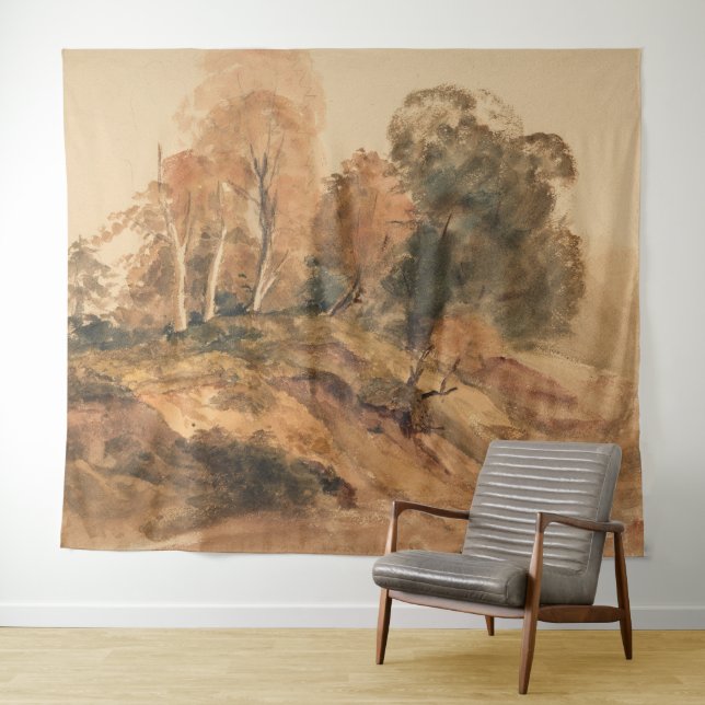 Modernes Bauernhaus Herbst Herbstlandschaft Malere Wandteppich (Beispiel (Horizontal))