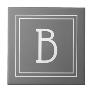 Modernes Bauernhaus Mit Monogramm Gray & White Ini Fliese