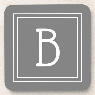 Modernes Bauernhaus Mit Monogramm Gray & White Ini Getränkeuntersetzer