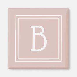 Modernes Bauernhaus Mit Monogramm Pink & White Ini Magnet