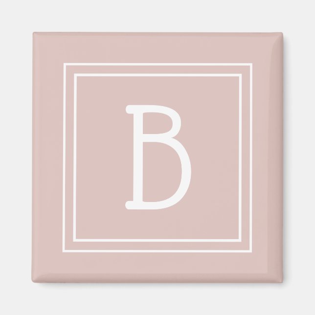 Modernes Bauernhaus Mit Monogramm Pink & White Ini Magnet (Vorne)