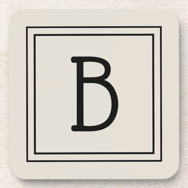 Modernes Bauernhaus Mit Monogramm Tan & Black Init Getränkeuntersetzer (Vorderseite)