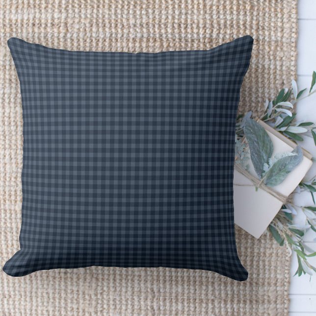 Modernes Bauernhaus Pillow Blue Gingham Kariert Co Kissen (throw pillow farmhouse pillows country navy blue plaid throw pillow )