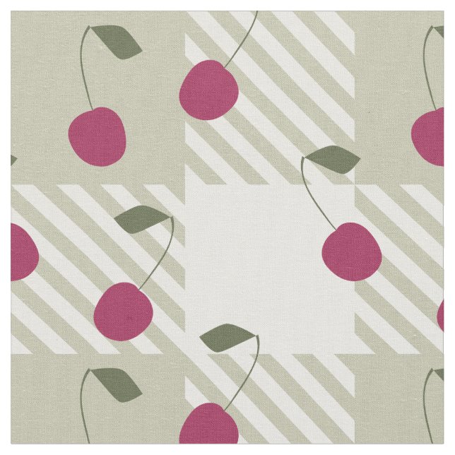 Modernes Bauernhaus Pink Gingham und Cherries Kari Stoff (Nahaufnahme)