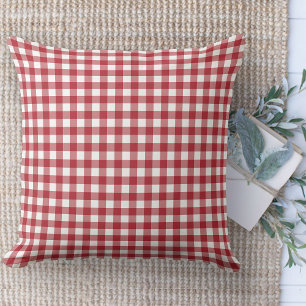 Modernes Bauernhaus Red & White Gingham Couch Kissen