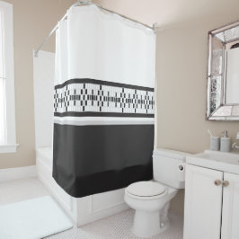 Modernes Bauernhaus Schwarz und Weiß elegant Duschvorhang