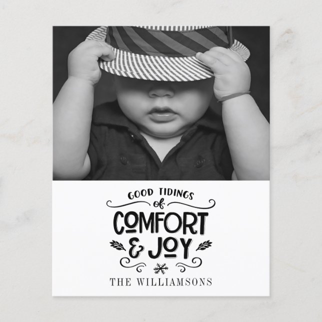 Modernes Bauernhaus | Schwarz-Weiß-Haushaltskarte (Vorderseite)