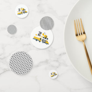 Modernes Baufahrzeug Geburtstagsparty Big Two Konfetti