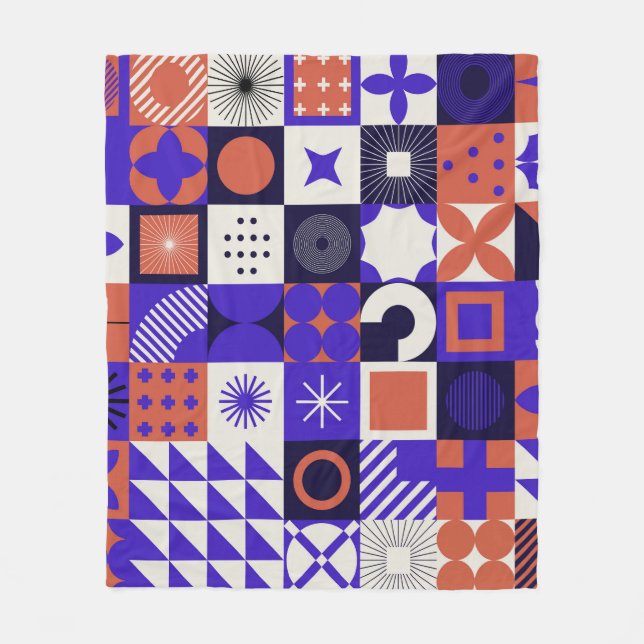 Modernes Bauhaus: Bold Geometric Pattern. Fleecedecke (Vorderseite)