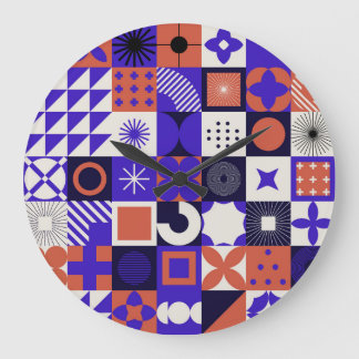 Modernes Bauhaus: Bold Geometric Pattern. Große Wanduhr