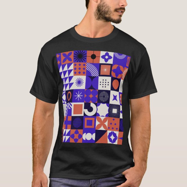 Modernes Bauhaus: Bold Geometric Pattern. T-Shirt (Vorderseite)