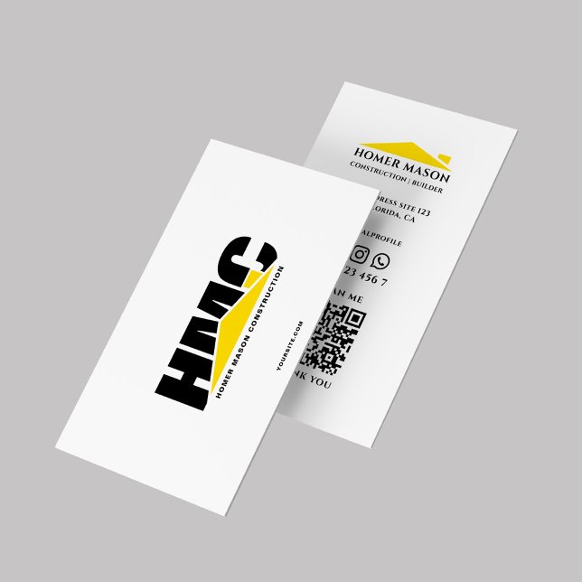 Modernes Bauunternehmen Visitenkarte (Von Creator hochgeladen)