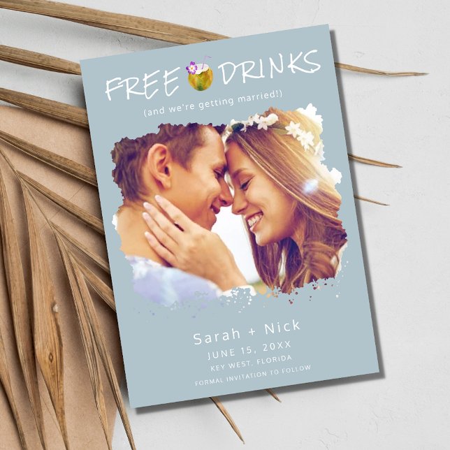 Modernes Beach Foto Hochzeit retten das Datum Save The Date (Modern Beach Photo Wedding Save the Date)