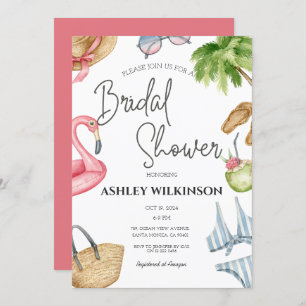 Modernes Beach Pool Party Sommer Brautparty Einladung