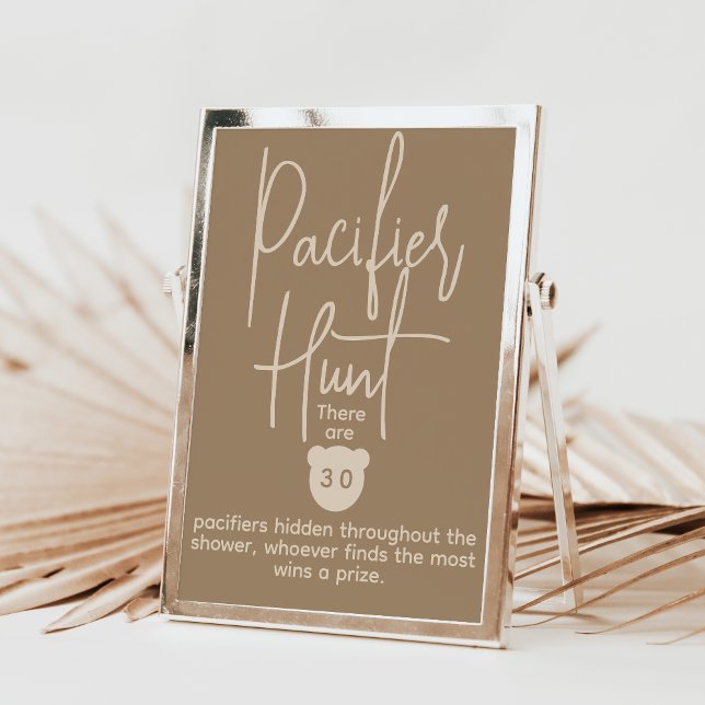 Modernes Bear Baby Dusche Schnuller Hunt Game Poster (Von Creator hochgeladen)