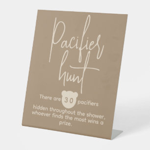 Modernes Bear Baby Dusche Schnuller Hunt Game Sockelschild