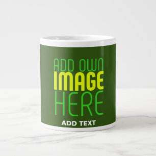 MODERNES BEARBEITBARES WALD GRÜNES BILD-TEMPLATE Jumbo-Tasse