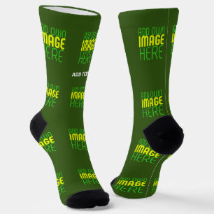 MODERNES BEARBEITBARES WALD GRÜNES BILD-TEMPLATE SOCKEN