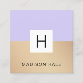Modernes Beauty Lavender Lila Monogram Quadratische Visitenkarte