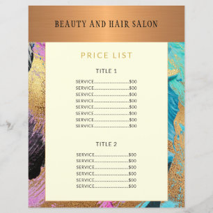 Modernes Beauty-Salon-Service-Menü Werbeaktion Fly
