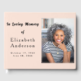 Modernes Beerdigungs-Foto | In Love Memory Minimal Gästebuch