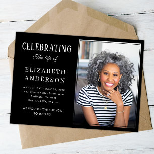 Modernes Beerdigungs-Foto Minimalistisch Einfache  Einladung