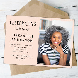 Modernes Beerdigungs-Foto Minimalistisch Einfache Einladung