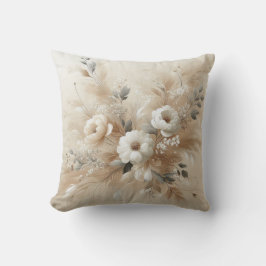 Modernes Beige Blume 2 Poster Kissen