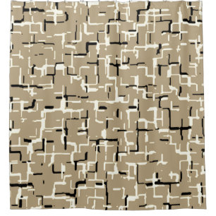 Modernes Beige mit einzigartigem Schwarz-Weiß-Must Duschvorhang