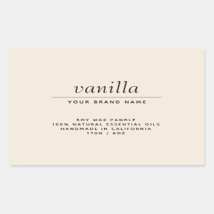 Modernes Beige-Verpackungskerzenprodukt Rechteckiger Aufkleber