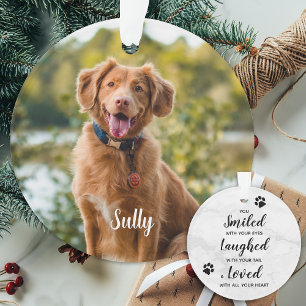 Modernes Beileid Dog Foto Individuell gestaltete H Ornament