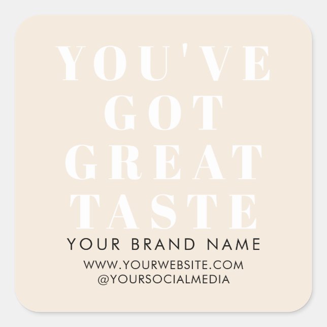 Modernes Beipackzettel Quadratischer Aufkleber (Vorderseite)