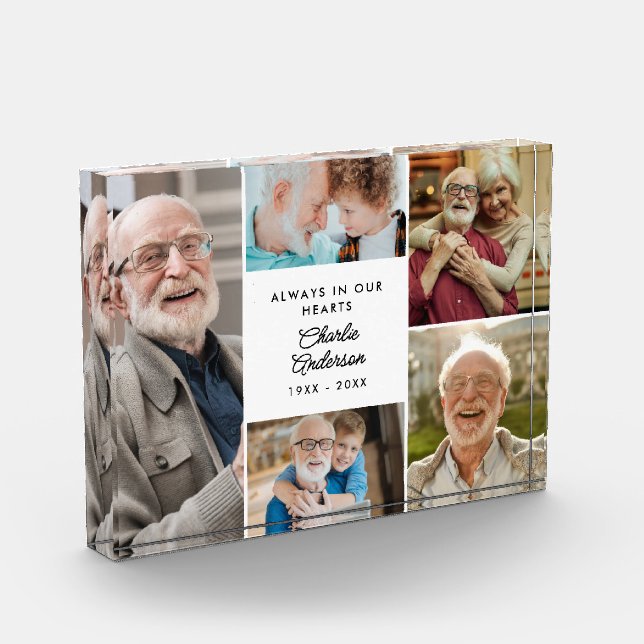 Modernes, benutzerdefiniertes 5-Foto Collage Memor Fotoblock (Links)