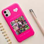 Modernes, benutzerdefiniertes 9-Foto-Collage-Monog Case-Mate iPhone Hülle<br><div class="desc">Fügen Sie neun Foto-,  Kinder-,  Haustiere- oder Freundbilder hinzu und kreieren Sie Ihre eigene Handykassette mit Ihrem Monogramm-Namen in einem weißen Herz auf einem heißen rosa magentinischen Hintergrund.            Einfach mit Ihren benutzerdefinierten Bildern und Buchstaben personalisieren</div>