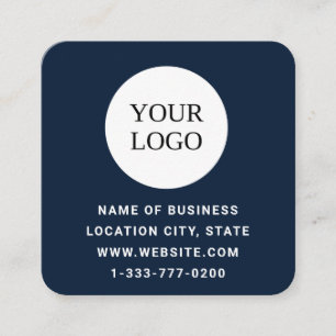 Modernes, benutzerdefiniertes Dunkelblau-Logo und Quadratische Visitenkarte