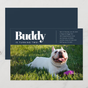 Modernes, benutzerdefiniertes Foto für Welpenhunde Einladung