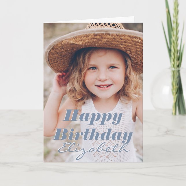 Modernes, benutzerdefiniertes Foto Geburtstagsgrüß Karte (Vorderseite)