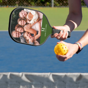 Modernes benutzerdefiniertes Foto Monogram Name Fo Pickleball Schläger