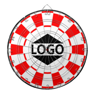 Modernes benutzerdefiniertes Logo-Bild auf Rot und Dartscheibe