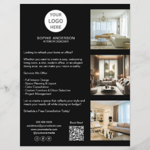 Modernes, benutzerdefiniertes Logo Schwarzes Beruf Flyer