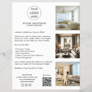 Modernes, benutzerdefiniertes Logo Weißes Beruflic Flyer