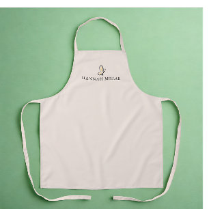 Modernes benutzerdefiniertes Monogramm-Logo Blush Schürze
