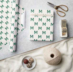 Modernes, benutzerdefiniertes Monogramm-Muster Geschenkpapier