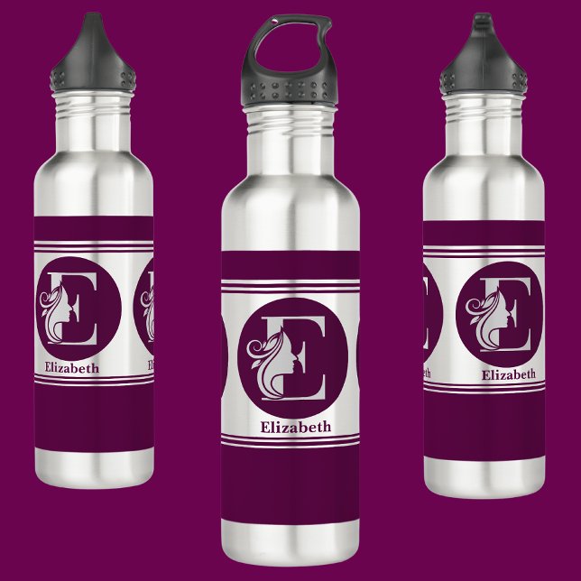 Modernes, benutzerdefiniertes Monogramm-Namensschr Edelstahlflasche (Von Creator hochgeladen)
